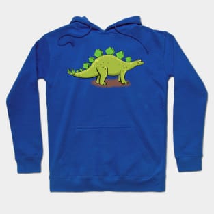 Happy stegosaurus dinosaur cartoon illustration Hoodie